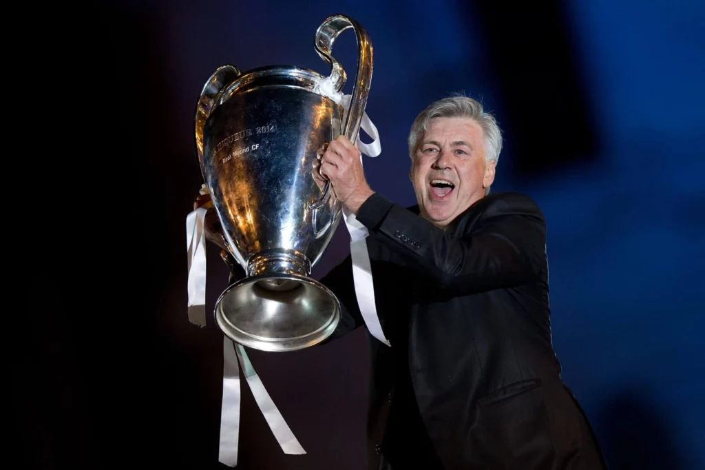 Carlo Ancelotti celebrating Real Madrid's 15th UCL