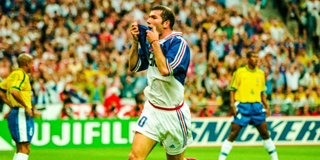 Zinedine Zidane celebrating a goal