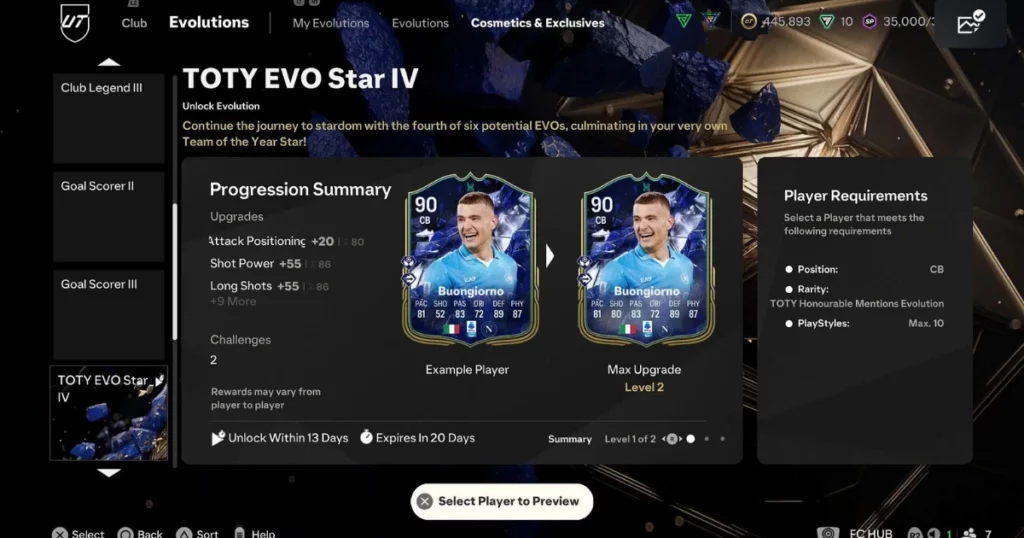 TOTY EVO Star 4 Evolution