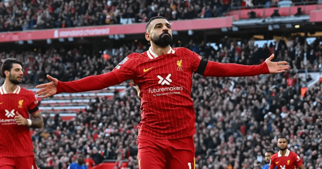 Mo Salah for Liverpool vs Chelsea (Getty Images)