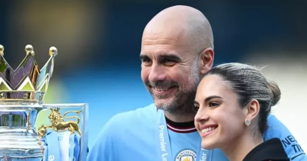 Pep Guardiola with daughter