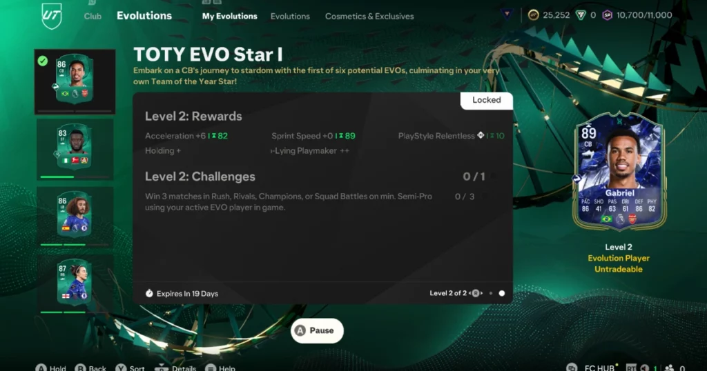 TOTY EVO Star Evolution Tab