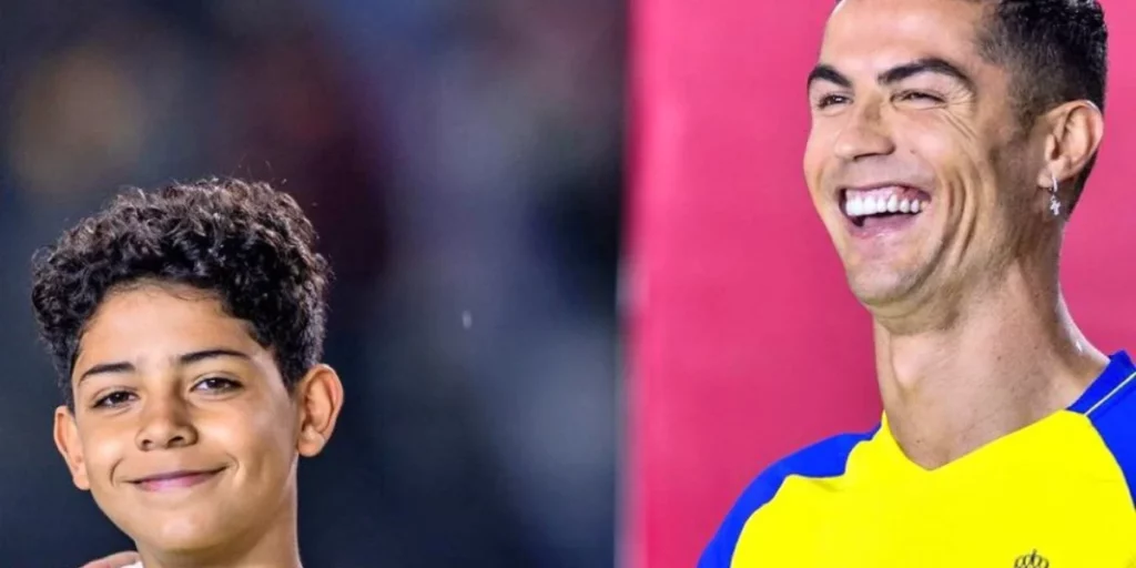 Cristiano Jr with his father Cristiano Ronaldo 