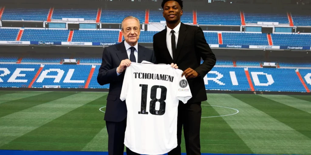 Aurelien Tchouameni presented at Real Madrid