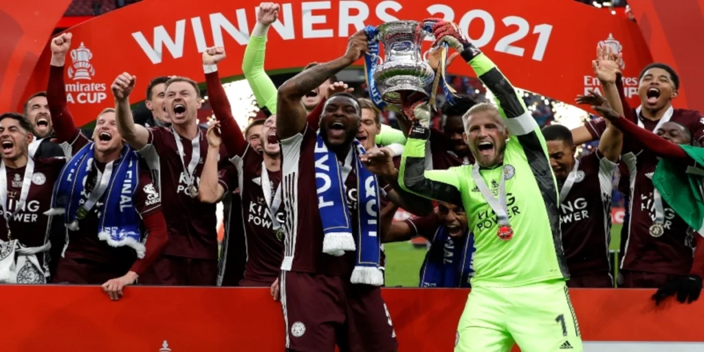 Leicester City winning the FA Cup (Image Credits- X- @EmiratesFACup)