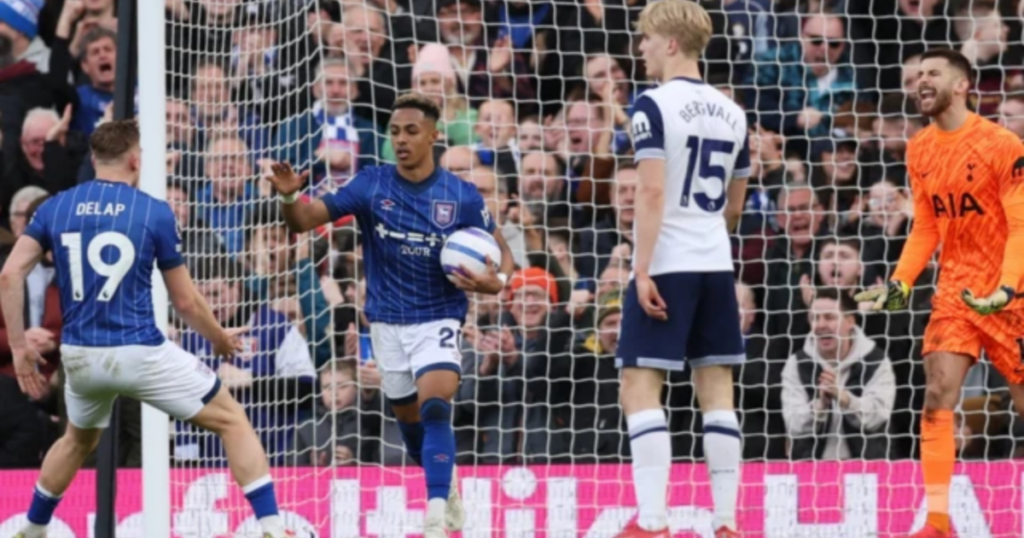 Ipswich players celebrating their goal