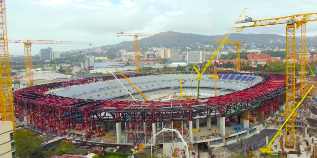 Camp Nou under construction