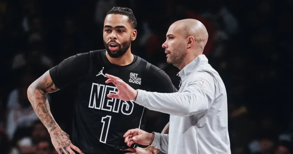 D'Angelo Russell(Left) With coach Jordi