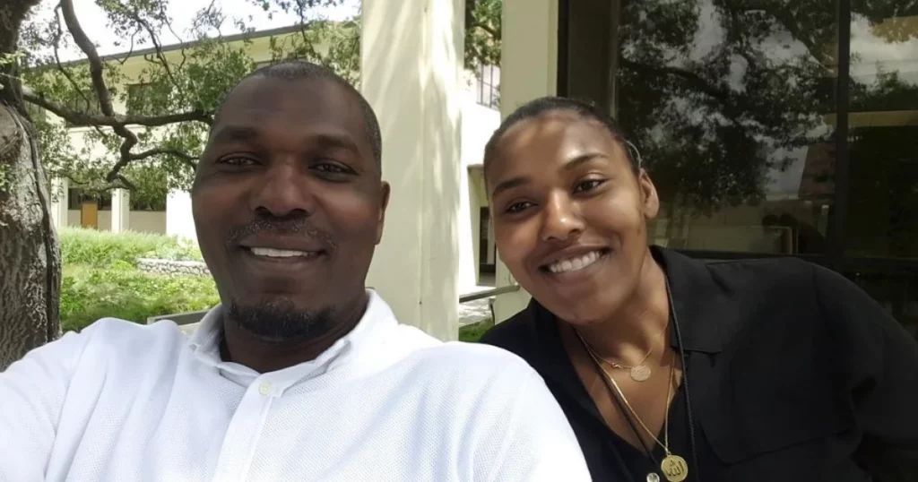 Hakeem Olajuwon with daughter Abisol