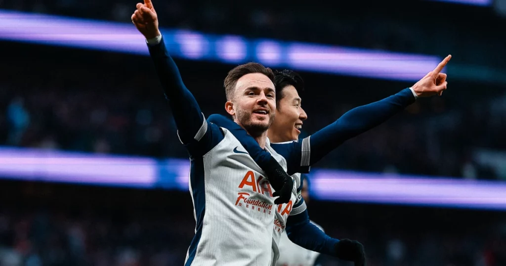 James Maddison and Heung-Min Son celebrating