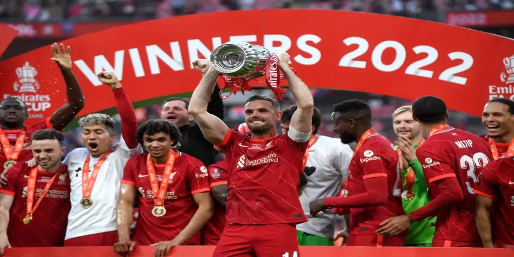 Liverpool winning the FA Cup (Image Credits- X- @EmiratesFACup)