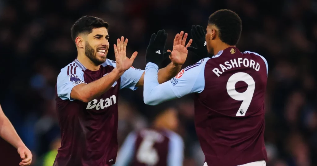 Marco Asensio and Marcus Rashford combining for 2 goals, and earned 9 & 9.5 ratings in Aston Villa vs Chelsea Player Ratings