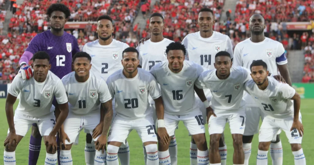 Panama players pose for a photo ahead of their game against Chile