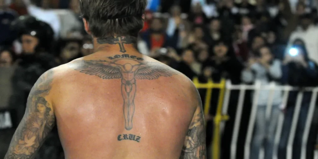 David Beckham's back tattoos (Image Credits - X- @KafleShristi)