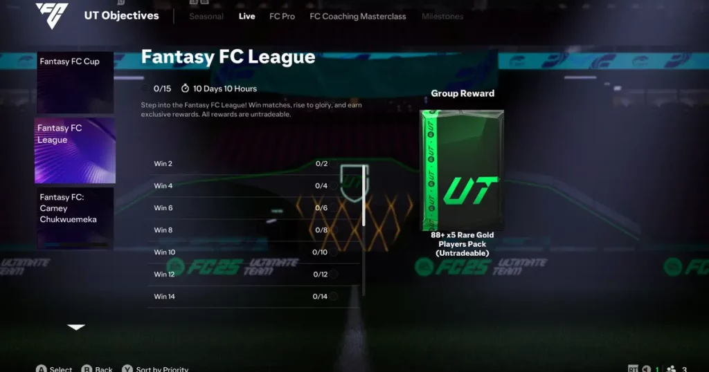 EA FC 25 Fantasy FC League objective