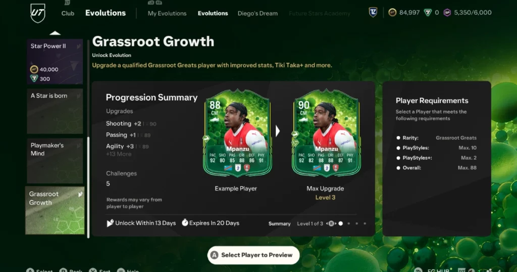 EA FC 25 Grassroot Growth Evolution