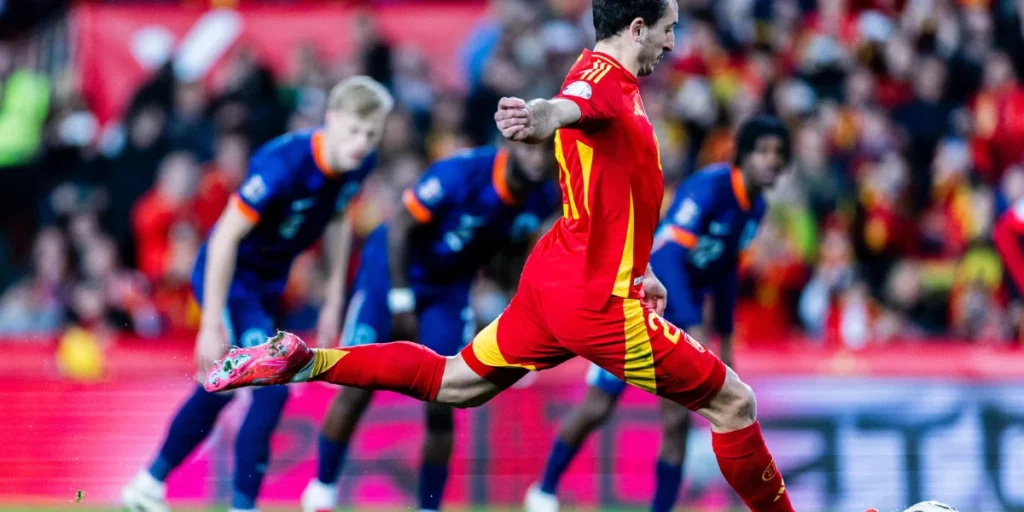 Mikel Oyarzabal scored the penalty for Spain. He was one of the game's best-rated players in Spain vs Netherlands Player Ratings (Source: X/ Spanish Football Official)