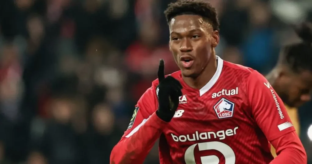 Jonathan David celebrates a goal