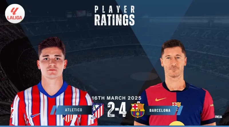 Atletico Madrid 2-4 Barcelona Player Ratings