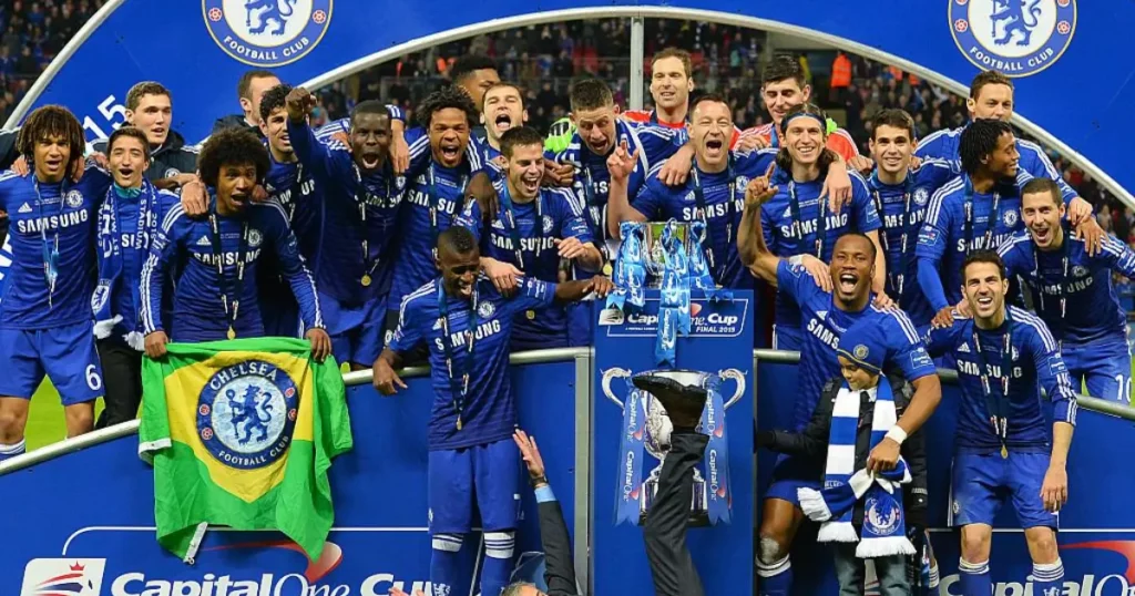 Chelsea crowning EFL Carabao Cup champions in 2015