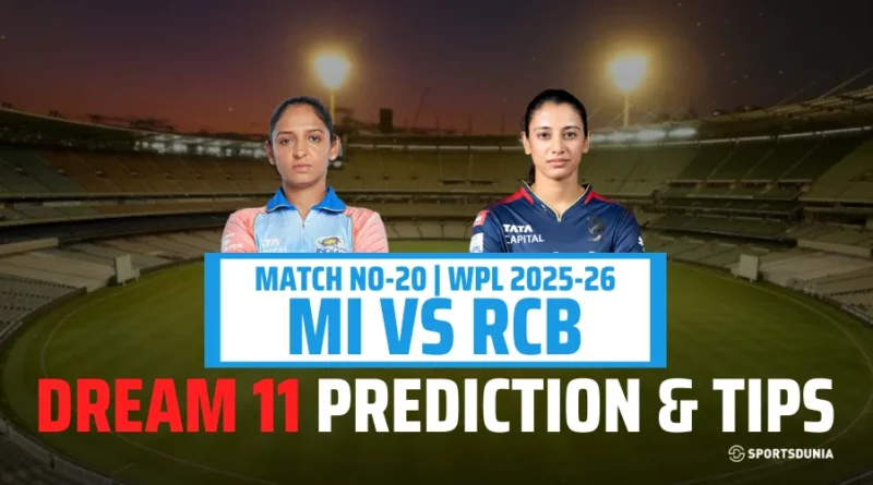 MI-W vs RCB-W Dream11 Prediction