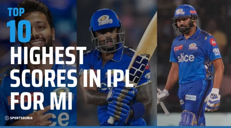 Top 10 MI Highest Scores in IPL