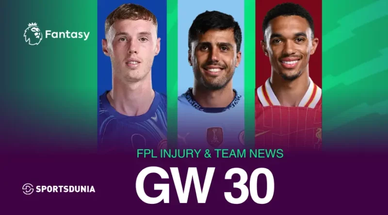 Fantasy Premier League GW 30 Key Injury Updates