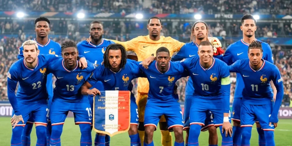 France players before kick-off.