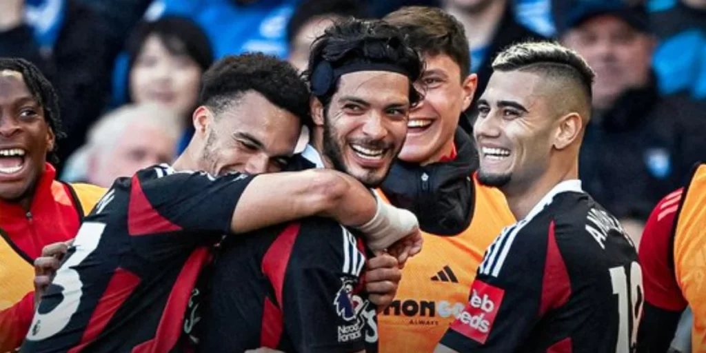 Fulham after scoring the opening goal