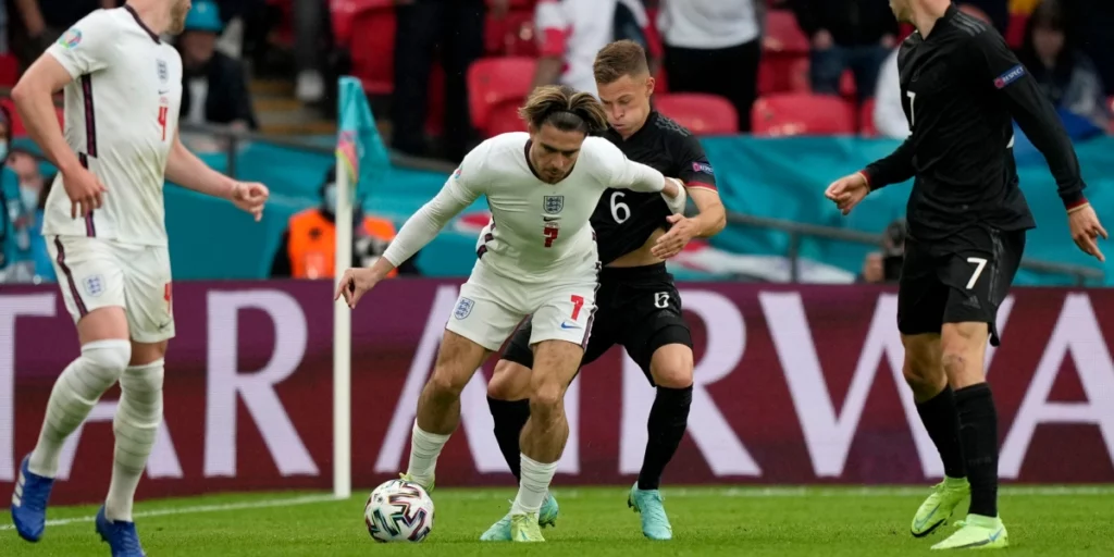 Jack Grealish for England against Germany (Source: Official X Account of @sportbible)