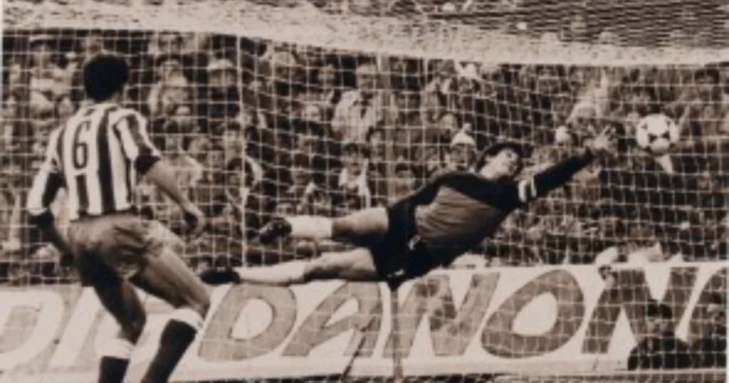 Luis Arconada in action during a game (Image Credit: Google/kmon.info)