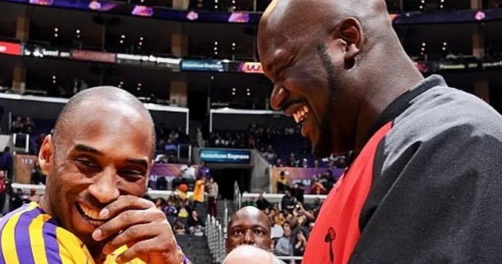 Shaquille O'Neal with Kobe Bryant