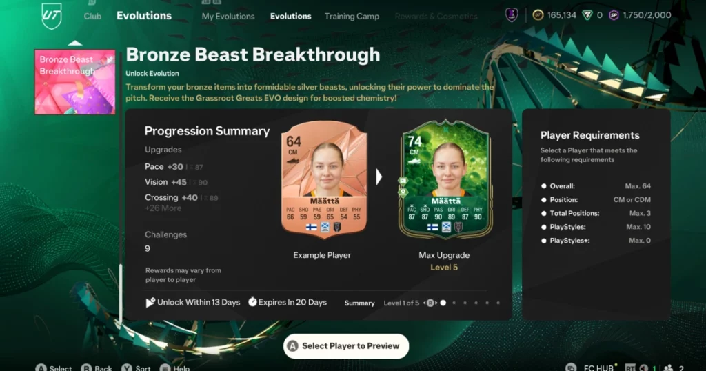 EA FC 25 Bronze Beast Breakthrough Evolution Upgrades and Challenges