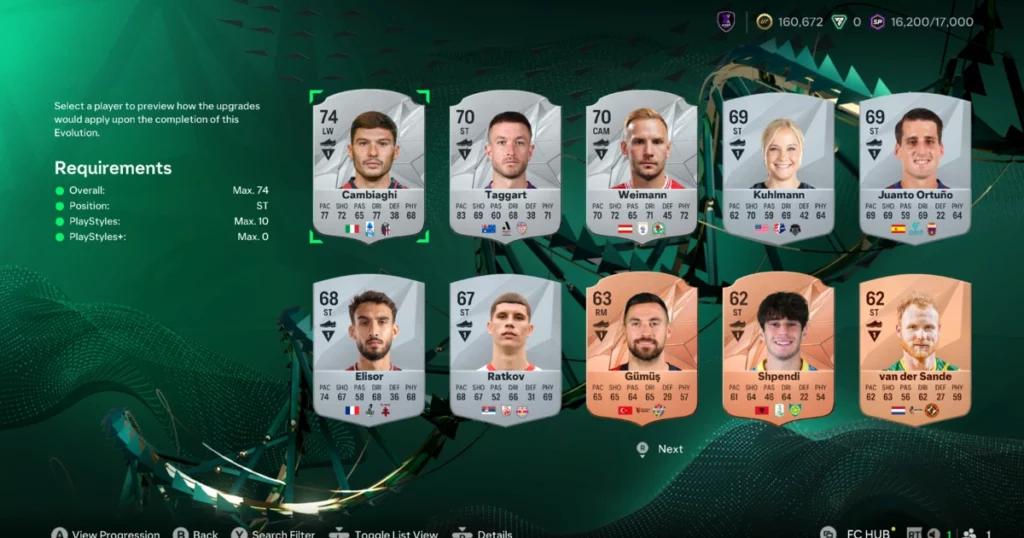 EA FC 25 FUT Birthday Striker Glow-Up Evolution Requirements