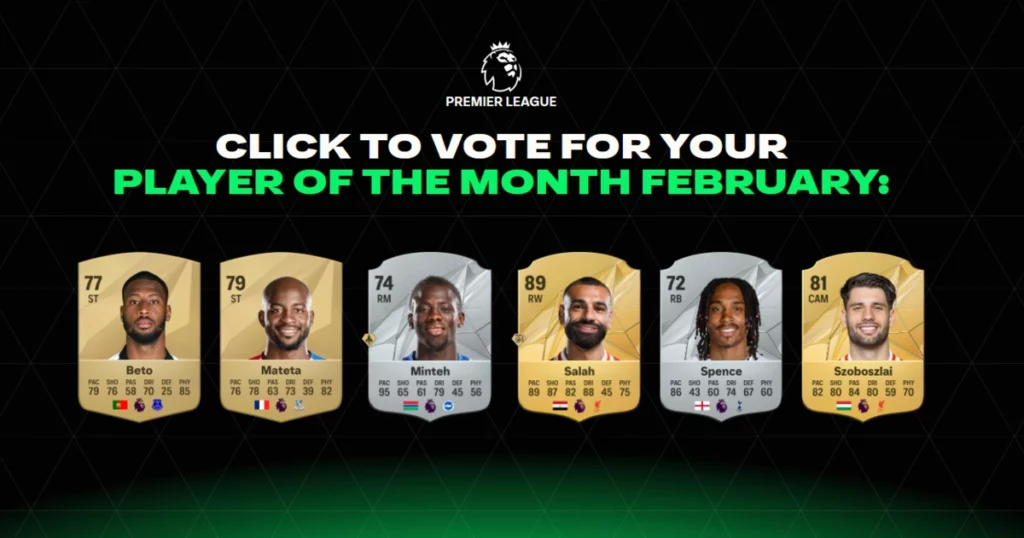 EA FC 25 Premier League POTM Nominees