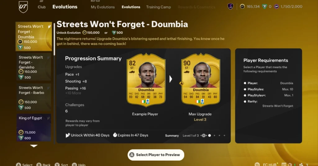 EA FC 25 Streets Won't Forget Evolution Upgrades For Doumbia