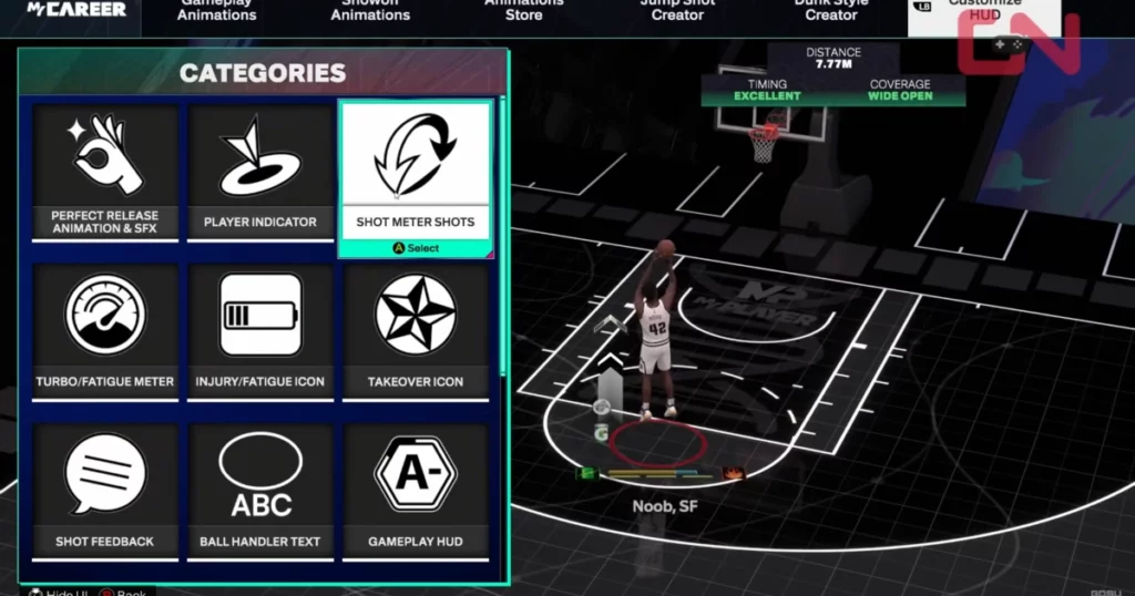 NBA 2K25 Shot Meter Shots Categories