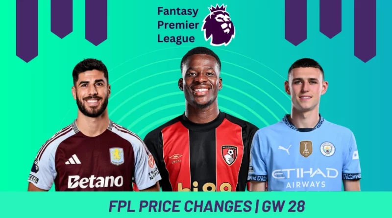 FPL Price Changes GW 28