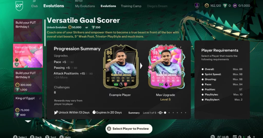 EA FC 25 Versatile Goal Scorer Evolution