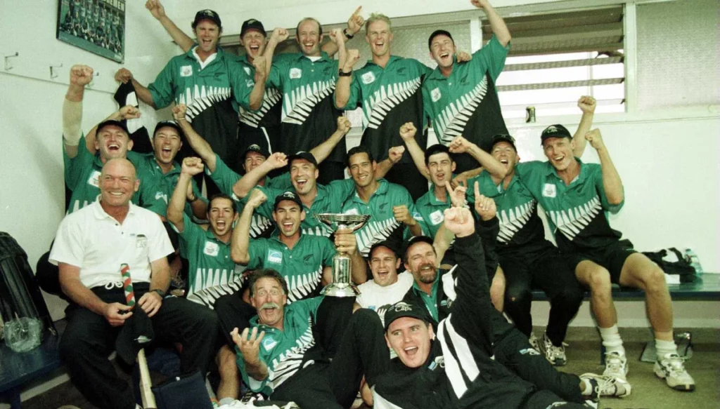 New Zealand with ICC Knock Out Trophy