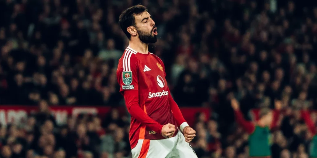Bruno Fernandes on the field for Manchester United