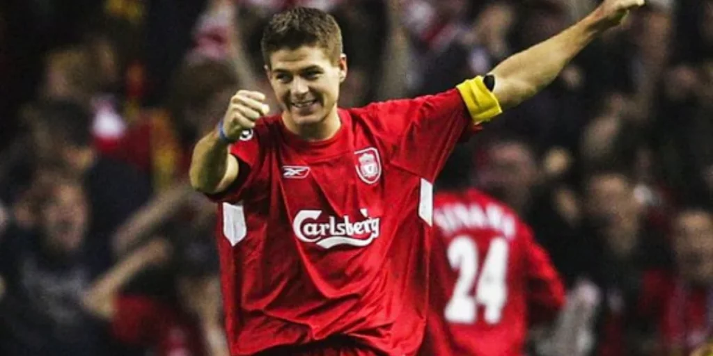 Steven Gerrard on the field for Liverpool FC