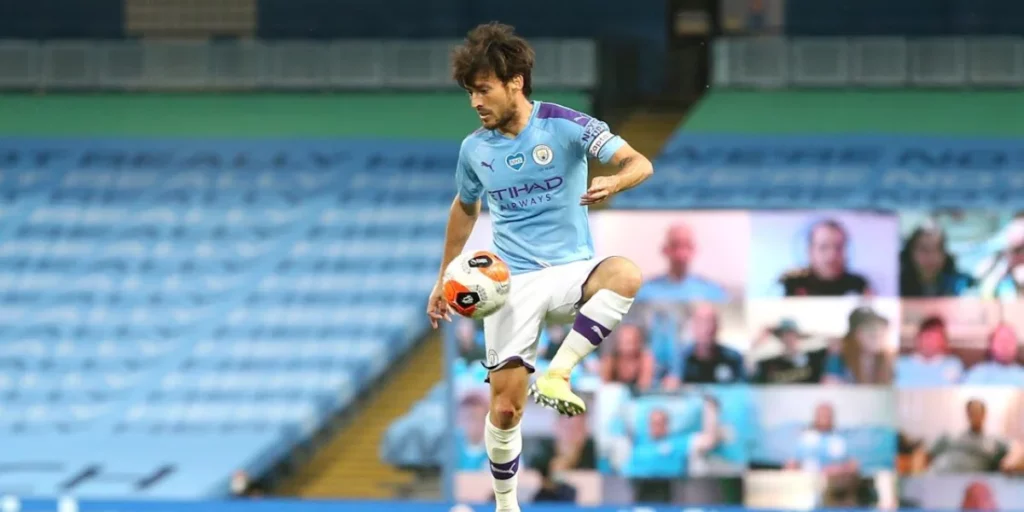 David Silva on the field for Manchester City