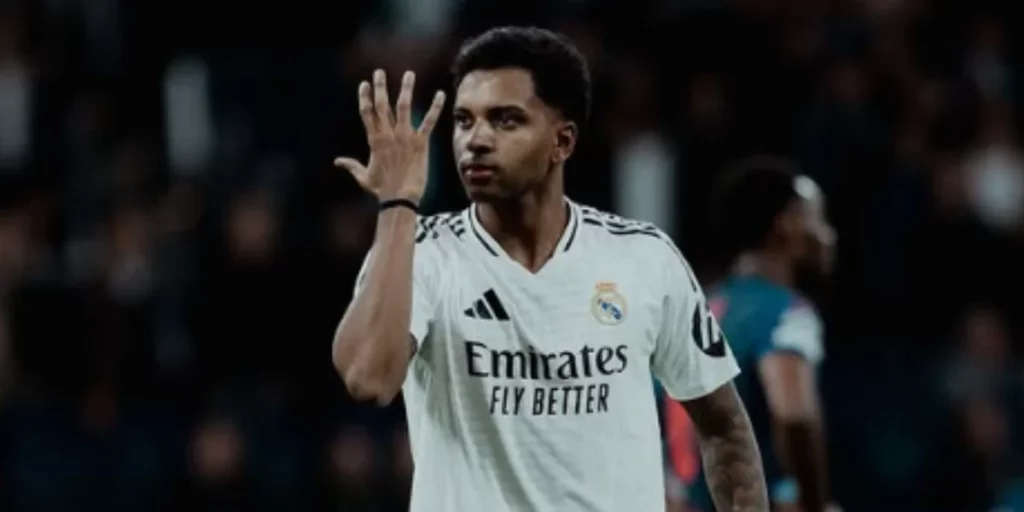 Rodrygo celebrating his goal