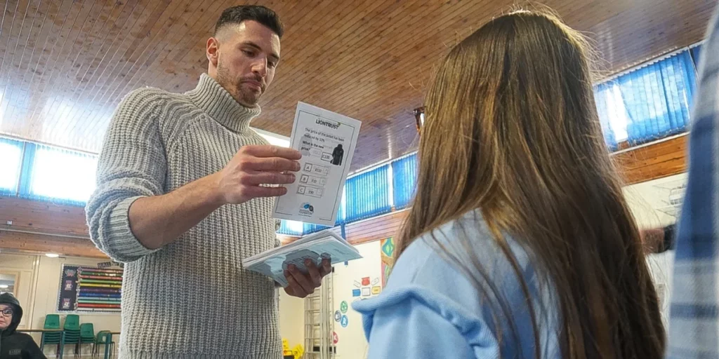Fabian Schar taking part in the charity events of Newcastle United