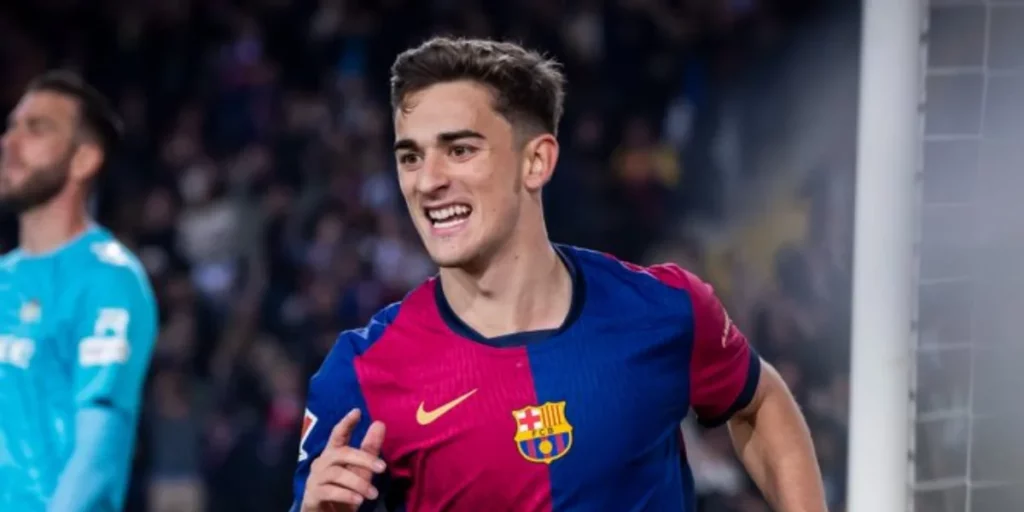 Gavi after scoring the opening goal for FC Barcelona.