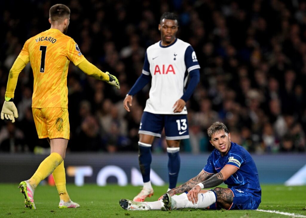 Guglielmo Vicario in action for Tottenham (Image credit: Premier League | X)