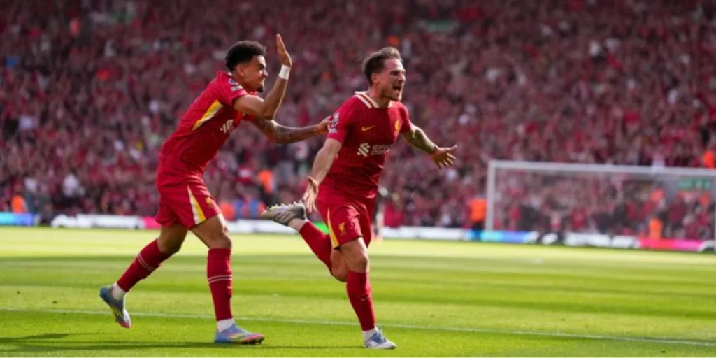 Alexis MacAllister celebrates his goal with passion (Image Credits: X/@Squawka_Live)