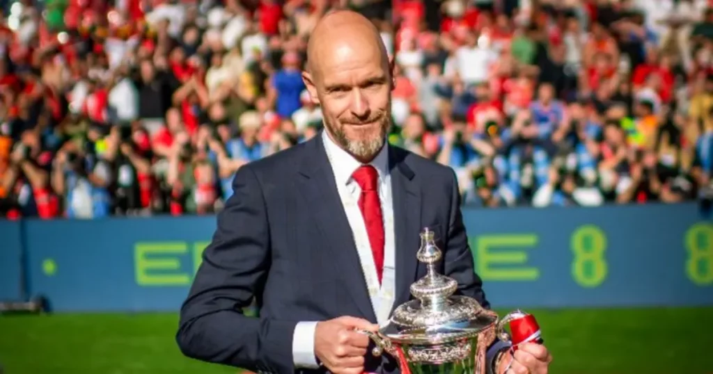 Erik Ten Hag with EFL Trophy