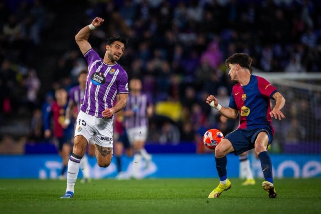 Real Valladolid player in action. (Image Credits: Official X@/LaLiga)